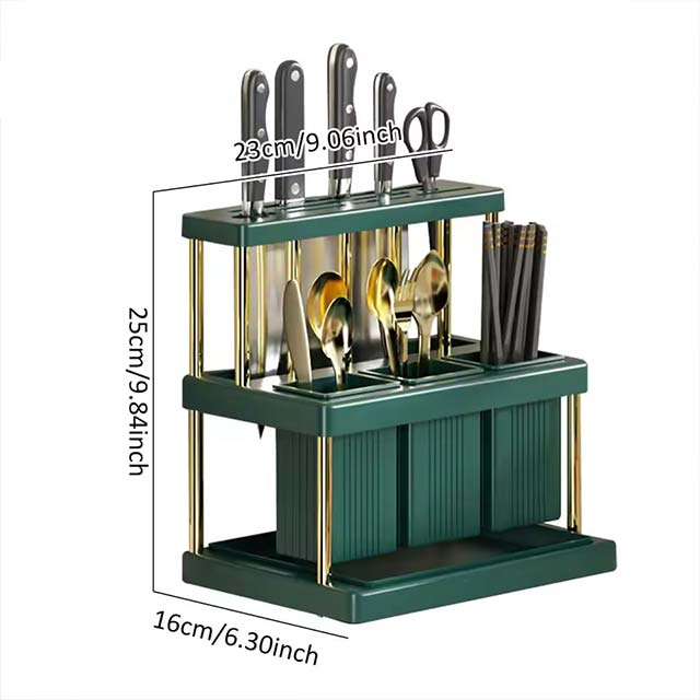 Multi-Functional Kitchen Knife Holder – Space-Saving Cutlery & Utensil Drainer Rack