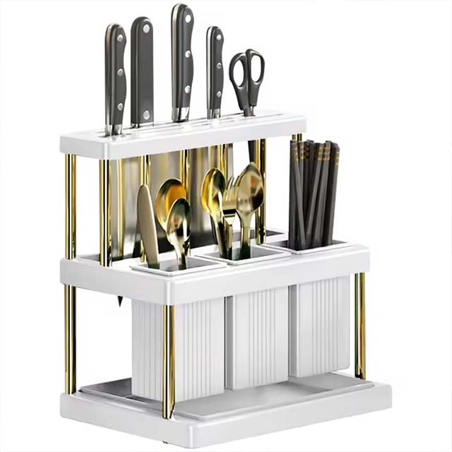 Multi-Functional Kitchen Knife Holder – Space-Saving Cutlery & Utensil Drainer Rack