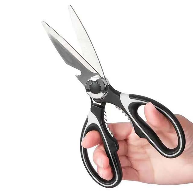 Professional Multi-Purpose Kitchen Scissors – Stainless Steel Sharp Blades with Cover & Bottle Opener for Cutting Meat, Poultry, Vegetables, Bones & Herbs