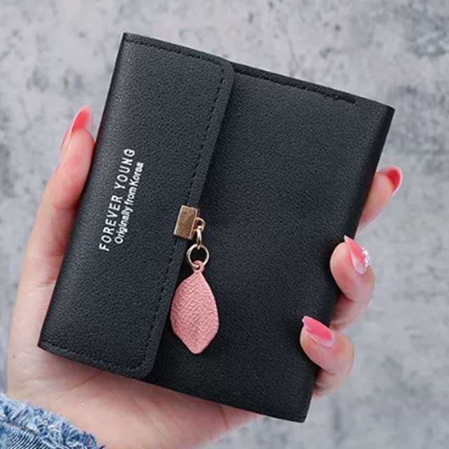 Korean Style Small Tri-fold Wallet for Women – Simple Short Purse with Coin Pocket & Money Clip