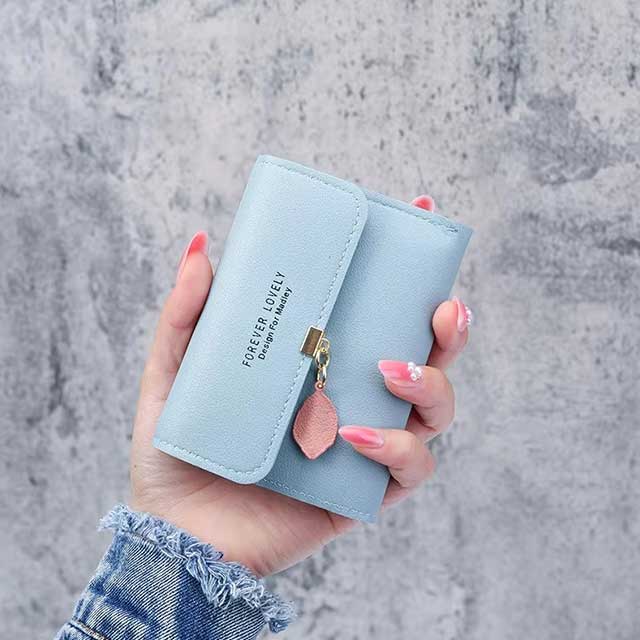 Korean Style Small Tri-fold Wallet for Women – Simple Short Purse with Coin Pocket & Money Clip