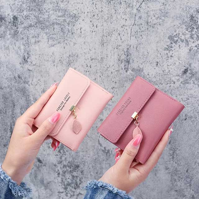 Korean Style Small Tri-fold Wallet for Women – Simple Short Purse with Coin Pocket & Money Clip