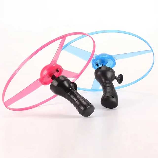 LED Glow UFO Pull Wire Spinning Toy – Luminous Flying Disc with Handle for Kids Outdoor Fun, Gifts & Parent-Child Games