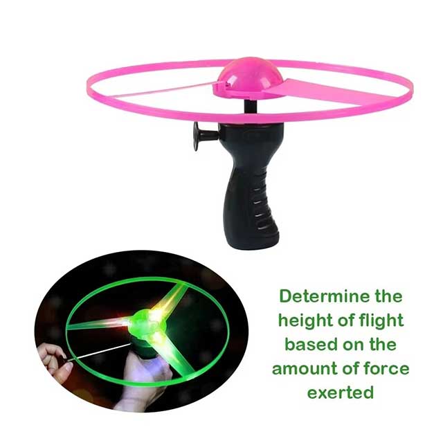 LED Glow UFO Pull Wire Spinning Toy – Luminous Flying Disc with Handle for Kids Outdoor Fun, Gifts & Parent-Child Games