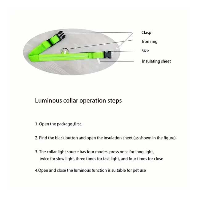 LED Glowing Dog Leash & Collar – Nylon Night Safety Flashing Light-Up Pet Set, Glow-in-the-Dark for Dogs