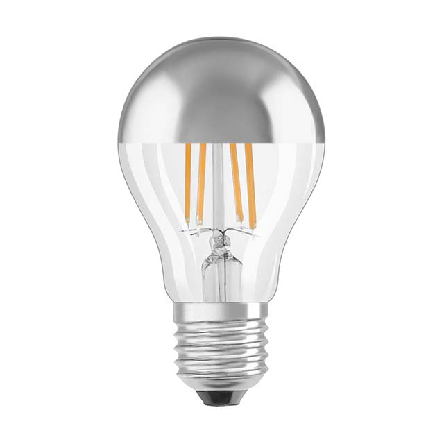 LED Superstar Classic A 50 Filament | Mirror Silver | DIM | 6.5W | 827 Clear | E27