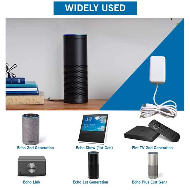 LSV 15W Charger Adapter 12V - Compatible for Amazon Alexa Echo Dot