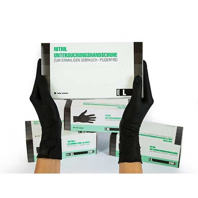 Large Black Nitrile Disposable Examination Gloves