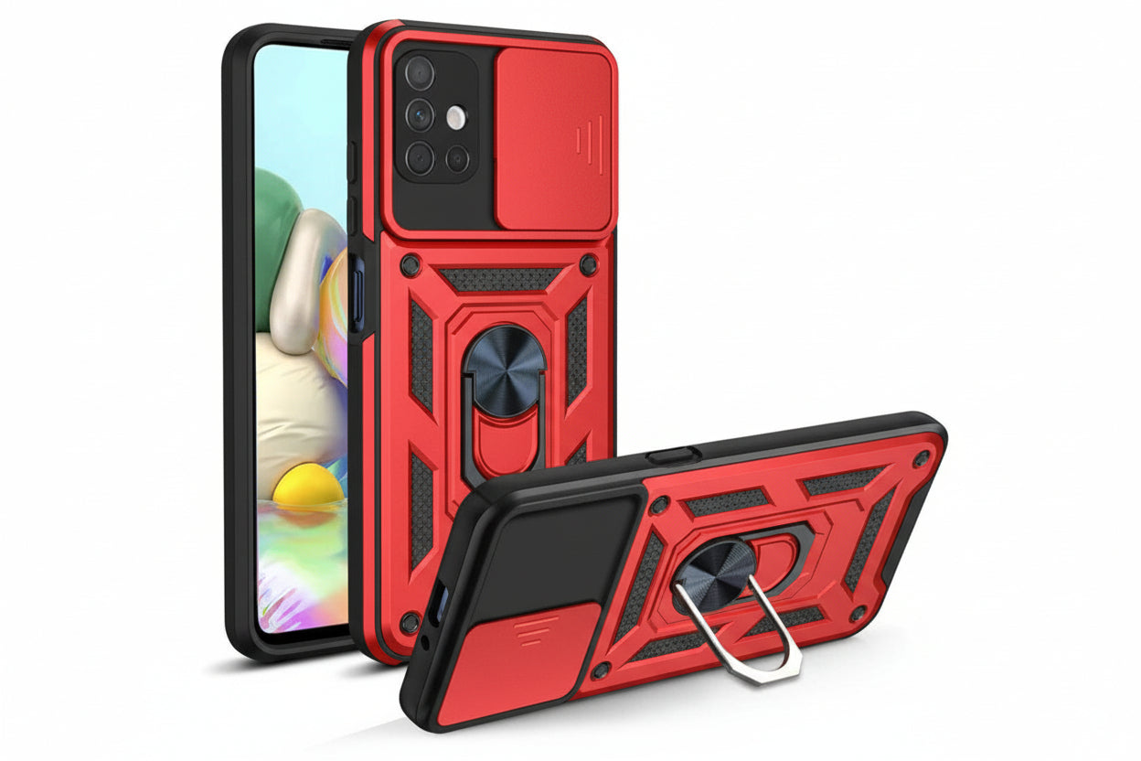 Lereach Samsung Galaxy A71 5G Armor Case – TPU+PC Hard Shockproof Back Cover with Camera Protection & Car Ring Bracket