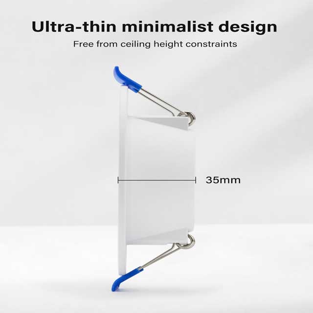 Leselux 5W LED Recessed Ceiling Lights – Warm White IP44 Downlights for Bathroom & Ceiling, 35mm Slim, 3000K 310LM with 120° Beam & Φ70-90mm Cutout