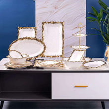 Light Luxury Ceramic Dinnerware – High-End Hotel Quality Western Cuisine Plates – Gold-Rimmed Steak Plates & Soup Bowls – Professional Grade Fine Dining Tableware