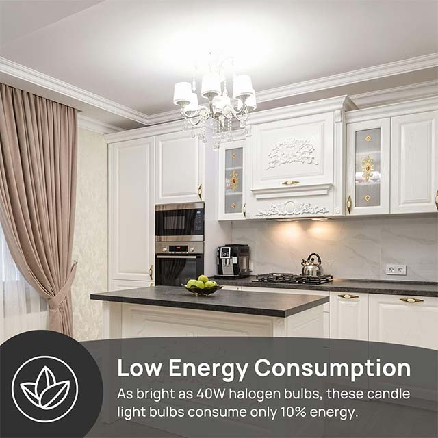 Linkind E14 LED Candle Light Bulbs 4.9W (40W Equivalent) – 5000K Cool White, 500 Lumen, CE/RoHS/ErP Certified, Non-Dimmable Pack of 6