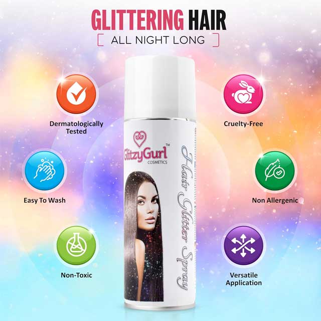Lovely Ruby Glitter Hair Spray 125ml – Sparkling Hair Styling & Dazzling Shine Spray for Party Glamour