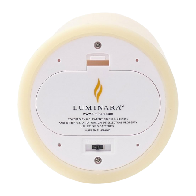Luminara 4x5 Ivory Flameless Wax Candle – Unscented Pillar with Moving Wick and Timer, Remote Ready by LampLust