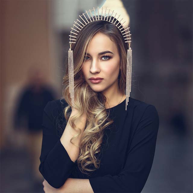 Luxury Rhinestone Tassel Headpiece – Elegant Head Chain Hair Piece & Bridal Headwear Accessory
