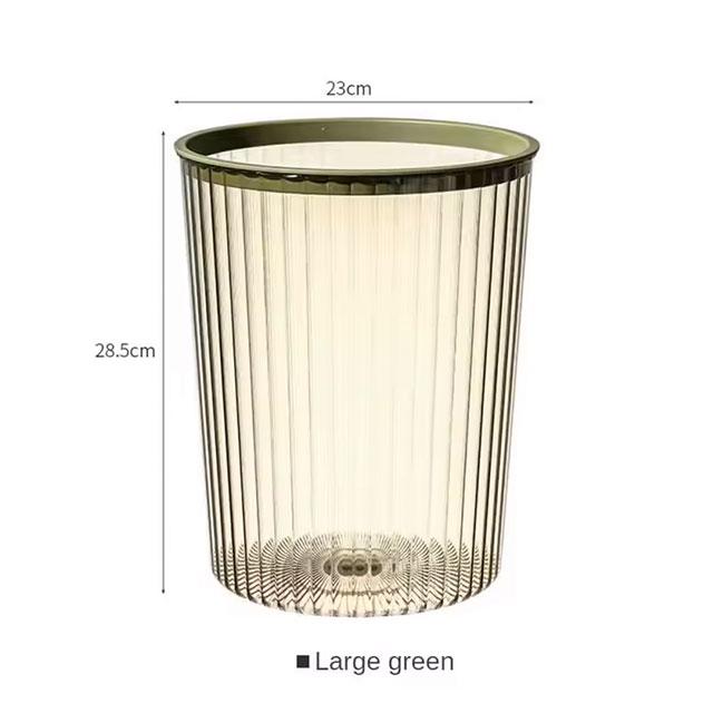 Luxury Transparent Bathroom Large Trash Bin – High-End Coverless Garbage Basket for Bedroom & Toilet