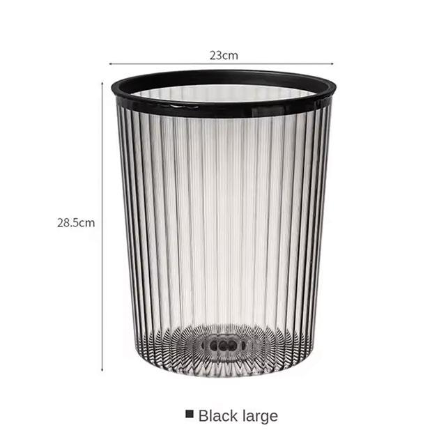 Luxury Transparent Bathroom Large Trash Bin – High-End Coverless Garbage Basket for Bedroom & Toilet