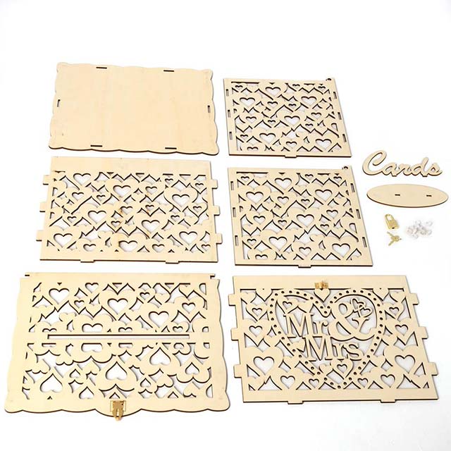 MIPPO Wedding Card Box with Lock – Rustic Wood Gift Box & Card Holder for Weddings, Anniversaries, Receptions & Baby Showers