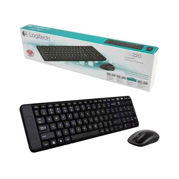 مجموعة لوحة المفاتيح والماوس اللاسلكية Logitech MK220 (أسود)