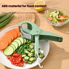 Manual Multifunctional Fruit & Sausage Slicer – Stainless Steel Banana Cutter & Salad Slicer – Essential Handheld Kitchen Tool for Rapid Food Prep