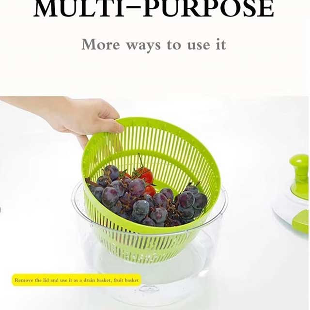 Manual Salad Spinner & Vegetable Dryer – Quick-Drying Food Dehydrator for Fruits & Greens