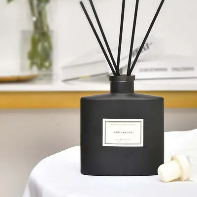 Luxury Custom Ceramic Reed Diffuser with Flower Sticks | Perfume Oil Air Freshener for Home & Office