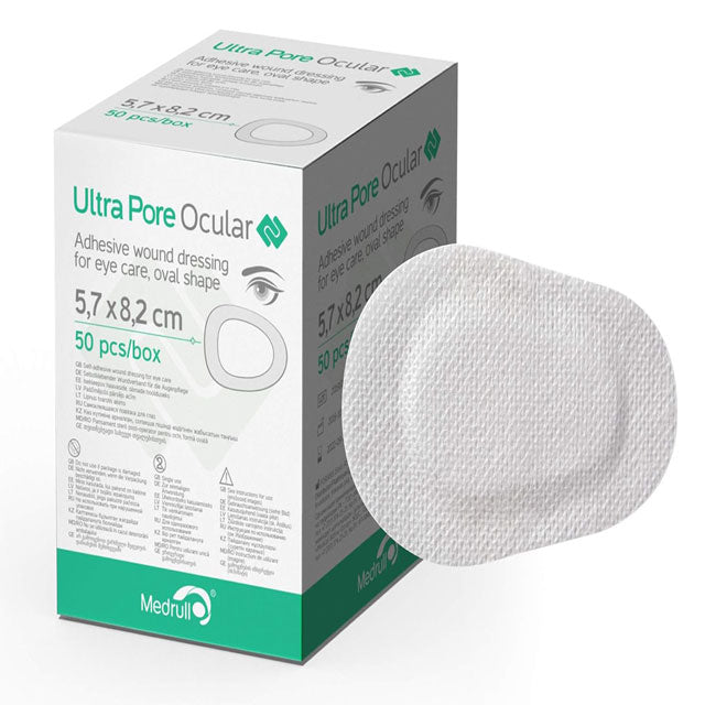 Medrull Ultra Pore Eye Patch 50Pcs – Self-Adhesive Sterile Wound Dressings for Post-Op & Sensitive Eye Care, Medicinal Eye Wash