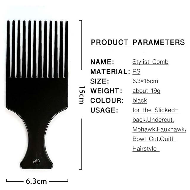 Men's Retro Oil Head Styling Comb – Premium 1-Piece Hair Comb for Slicked-Back, Undercut, Mohican, Fauxhawk & Quiff Hairstyles