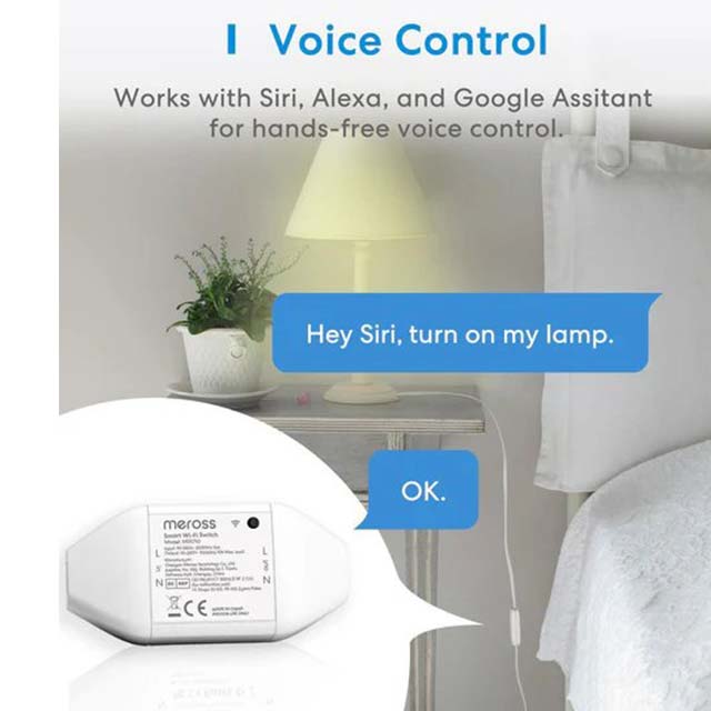 Meross Wireless Switch – Universal WiFi Remote Control for Electric Appliances, Voice Control with Alexa, Google Assistant & SmartThings, 2,300W, DIY Smart Home Solution