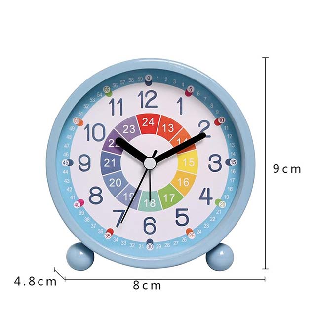 Modern Table Clock with Night Light – Silent, Non-Ticking Bedside & Study Clock for Home Decor (Style F)