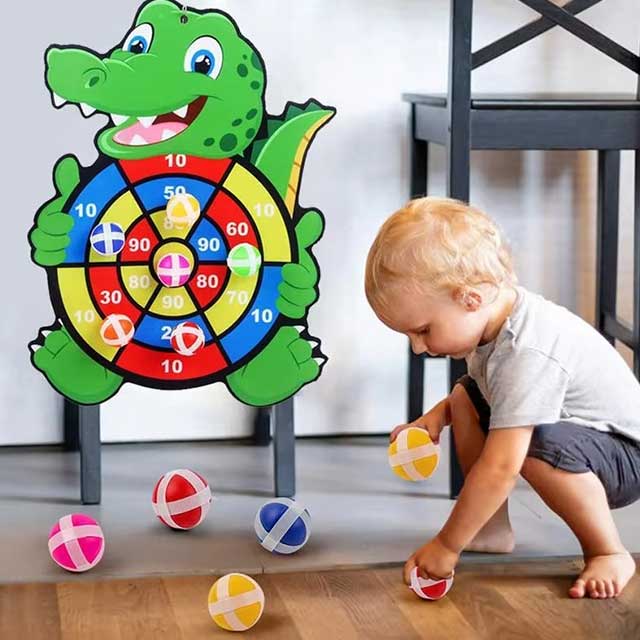 Montessori Sticky Ball Dartboard Toy – Educational Slingshot Target Game for Kids’ Outdoor Fun