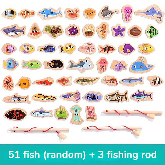 Montessori Wooden Magnetic Fishing Toy – Educational Marine Life Game for Kids & Toddlers