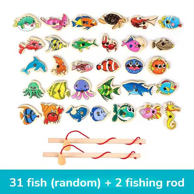 Montessori Wooden Magnetic Fishing Toy – Educational Marine Life Game for Kids & Toddlers