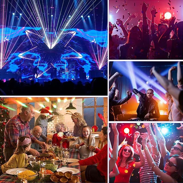 30W Moving Head Stage Light & LED Party Light – Double-Sided DJ Lighting with DMX512 Sound Activated Control for Disco, Club, Live Show, Wedding, Halloween & Christmas Events