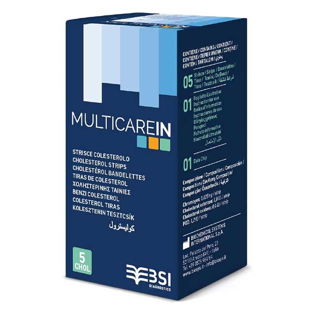 MultiCare IN Cholesterol Test Strips - 5-Pack | Accurate At-Home Cholesterol Monitoring Kit