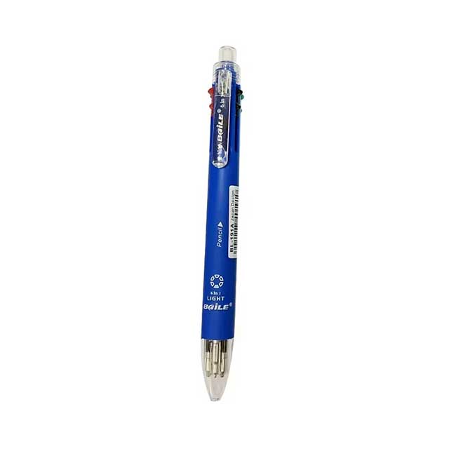 6-in-1 Multicolor Ballpoint Pen – Push Type Press Pens with 6 Ink Colors for School & Office Supplies