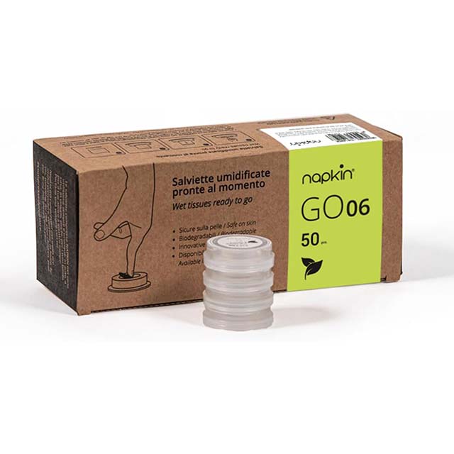 NAPKIN GO 100% Viscose Hypoallergenic Compressed Capsule Wipes – 50 Count with Built-In Moisturizing Liquid & Green Tea Essence