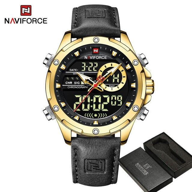 NAVIFORCE Digital x Analog Leather Men Watch (NF9208L)