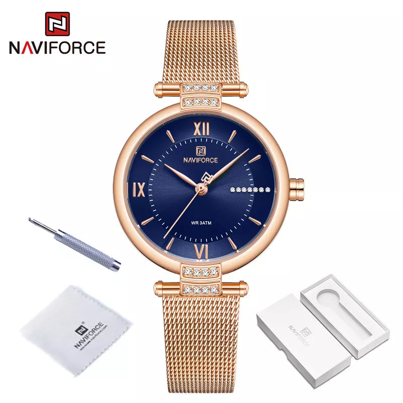 NAVIFORCE New Simple Watches For Women Luxury Brand Ladies Wrist watch Fashion Elegant Bracelet Waterproof Steel.jpg 2