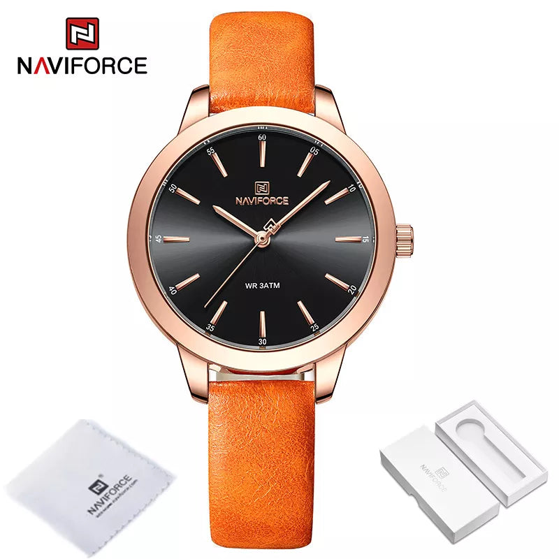 NAVIFORCE Top Brand Watches for Ladies Casual Fashion Original Genuine Leather Strap Women s Wristwatches Waterproof.jpg.jpg 1