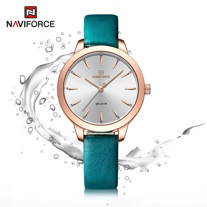 NAVIFORCE Top Brand Watches for Ladies Casual Fashion Original Genuine Leather Strap Women s Wristwatches Waterproof.jpg.jpg 8