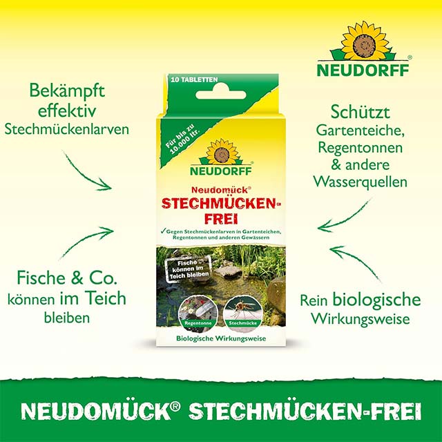 NEUDORFF Neudomueck Mosquito-Free Tablets – 10 Count Insect Repellent for Effective Outdoor Mosquito Control