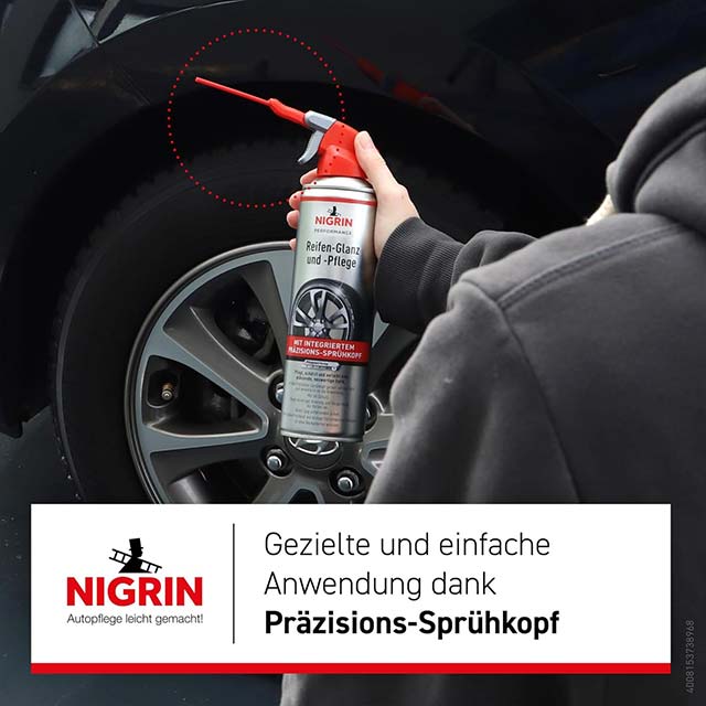 NIGRIN Performance Tire Shine & Care 500ml – Advanced Tire Cleaner, Gloss Enhancer & Protector