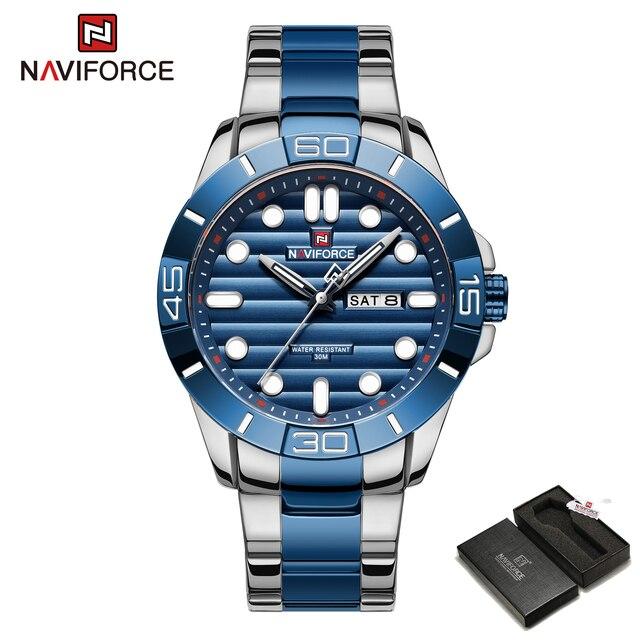 New Fashion Mens Watches NAVIFORCE Gold Business Sport Chronograph Waterproof Steel Band Analog Wristwatch Relogio Masculino.jpg 640x640 4
