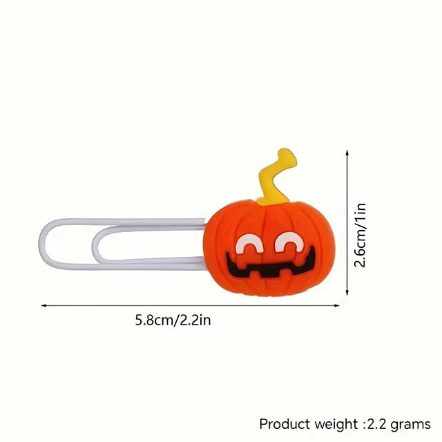 New Halloween Bookmark – Cute Cartoon Ghost PVC Soft Glue Epoxy Paper Clip & Small Gift for Book Lovers