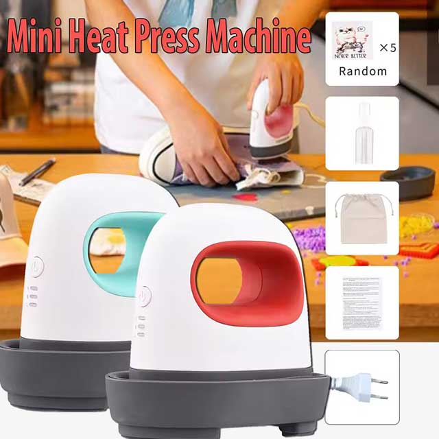 2023 New Portable Mini Iron Heat Press Machine – DIY Label Hot Stamping & T-Shirt Printing, Easy Heating Transfer for Short Sleeves