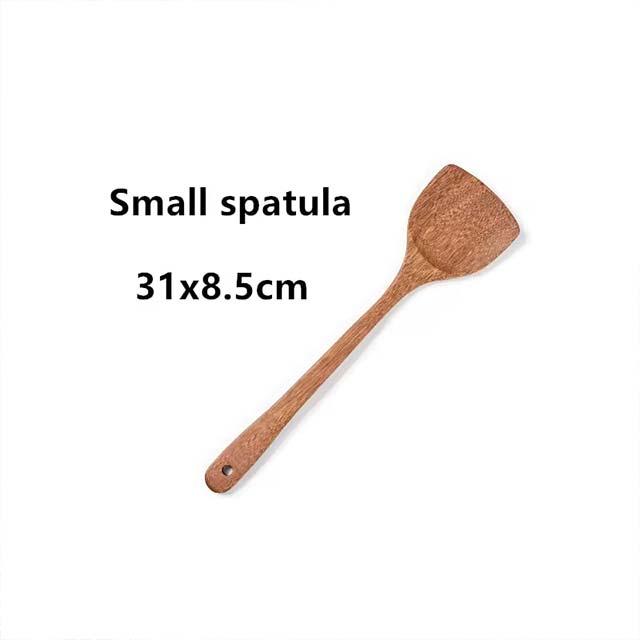 Non-Stick Wooden Spatula & Ladle Set – Japanese-Style Long Cooking Utensils for Stirring & Serving