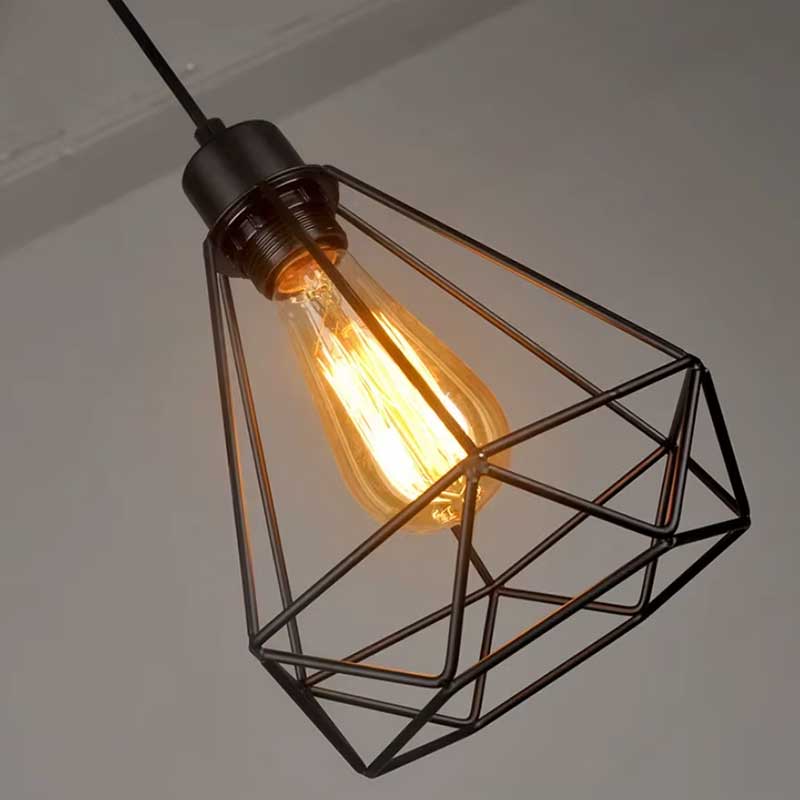 Nordic Geometric Pendant Light – Creative Iron Chandelier for Restaurant, Bar, Attic & Decorative Lighting