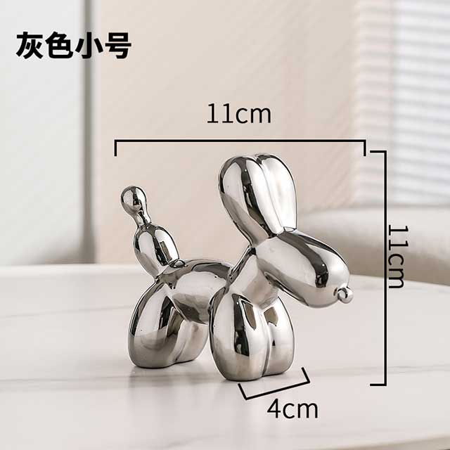Nordic Light Luxury Balloon Dog Ornament – Electroplated Resin Decoration for Living Room, TV Cabinet & Coffee Table