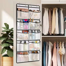 Over-the-Door 5-Tier Hanging Organizer – Large Capacity Storage Shelves with Clear Windows – Single or Double Pack – Grey Heavy-Duty Behind-the-Door Pantry, Nursery, and Bathroom Organizer
